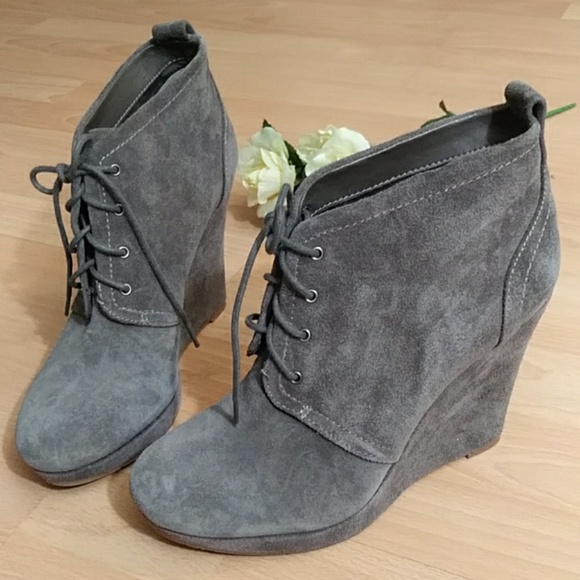 Jessica Simpson Shoes - Jessica Simpson Suede Wedge Heeled Ankle